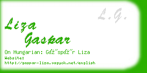 liza gaspar business card